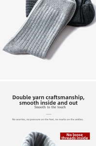 Detail of cotton crew socks featuring double-yarn knitting and seamless toe design