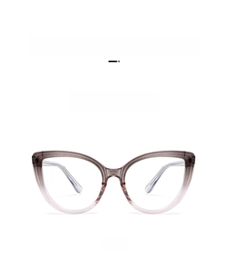 Front view of cat-eye glasses frame featuring a stylish grey pink gradient finish