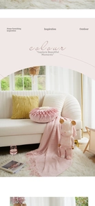 Detailed view of nordic pink tulip flower pillow and textured cushions on sofa