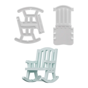DIY silicone mold set for European retro miniature rocking chair and finished model