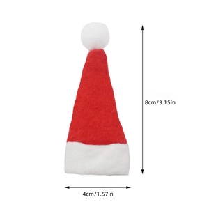 Mini red and white lollipop Christmas hat with dimensions 8cm by 4cm for holiday decor