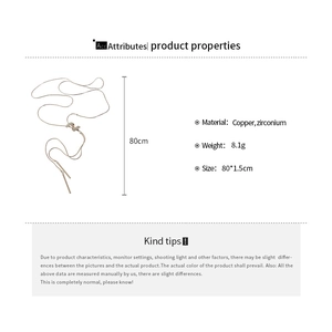 Detailed view of adjustable gold-finish necklace specs with dimensions and material info