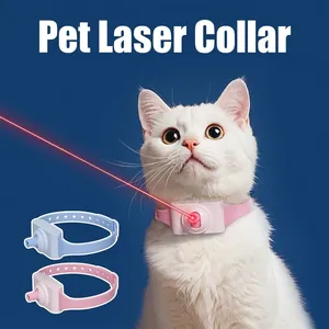 Electronic Laser Cat Toy Collar Hands-Free Adjustable Silicone Interactive LED Teaser For Boredom Relief Indoor Kittens