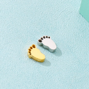 Stainless Steel Baby Footprint Pendant Charms For DIY Necklace Bracelet Jewelry Making Accessories Polished Minimalist