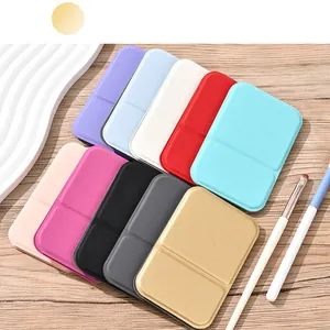 Portable 10-color mini makeup mirror set with folding design for travel and vanity