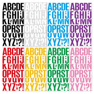 Colorful 4-inch large alphabet sticker set for DIY car and wall decoration in eight colors