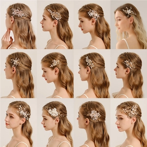 Handmade Floral Hair Clips With Imitation Artificial Pearls And Rhinestones Elegant Bridal Headpiece For Wedding Party Sweet Women Accessories