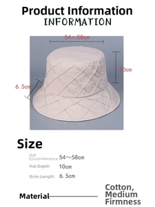 Detaillierte Größentabelle für den Baumwoll-Fischerhut mit 54-58 cm Umfangsangabe