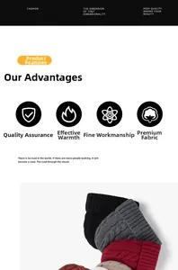Close-up of thick cable knit texture and folded brim on warm winter beanies