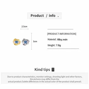 Detailed size chart for irregular resin evil eye ring with alloy material and dimensions