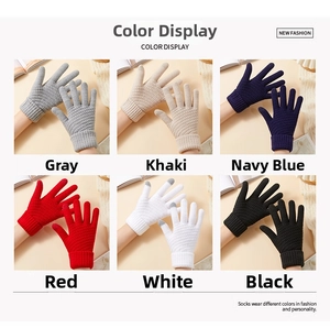Color options of touchscreen knit gloves with pineapple pattern and ribbed cuffs