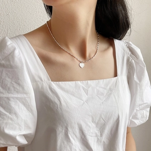 Minimalist 925 sterling silver heart pendant necklace on a sleek bead chain for women