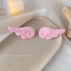 Rosa Plüsch-Engelsflügel Haarklammern für Mädchen mit weichem Kunstfell und 3D-Design
