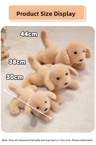 Guide des tailles pour peluches Golden Retriever en 30cm, 38cm et 44cm de long
