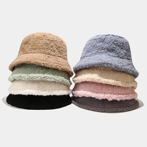 Plush fleece bucket hat for winter available in 8 vibrant colors with thick thermal fabric