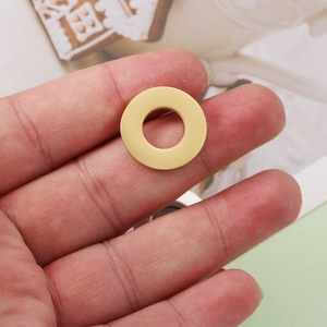 Polished 20mm gold stainless steel hollow circular ring charm for DIY jewelry making