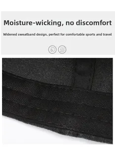 Detail showing the widened sweatband with moisture-wicking technology on the baseball cap