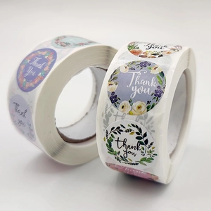 500pcs floral thank you stickers roll for gift packaging and baking seal labels