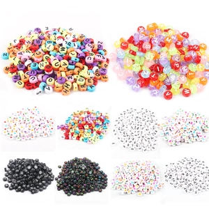 Assorted 4x7mm acrylic alphabet beads for DIY jewelry making in various colors