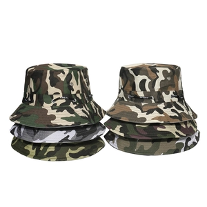 Cappello Alla Pescatora Mimetico In Poliestere Con Coulisse Regolabile Pesca All'aperto Escursionismo Protezione Solare Unisex