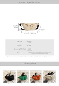 Detailed view of oxford fabric crossbody bag showing multiple zipper compartments for storage