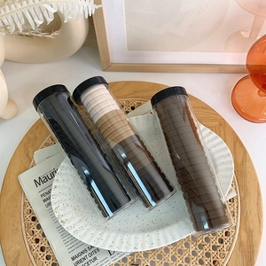 Seamless high elasticity hair ties set in 3 jars including black and brown colors