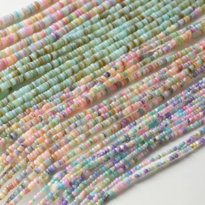 Mixed macaron color flat disc shell beads for DIY handmade jewelry and beaded necklaces