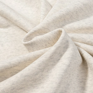 Detailed macro view showing texture of light grey knitted fabric for leopard hoodie
