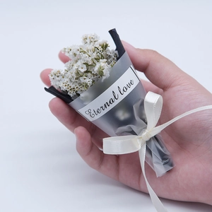 Mini Dried Flower Bouquet Preserved Gypsophila Baby's Breath Forget Me Not Small Eternal Love Gift Birthday Wedding Favor