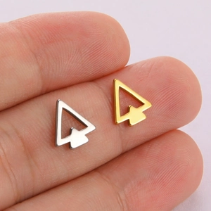 DIY geometric triangle pendants in gold and silver finish for jewelry making