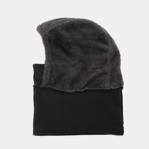 Outdoor fleece balaclava winter cycling cap with windproof neck gaiter in dark grey
