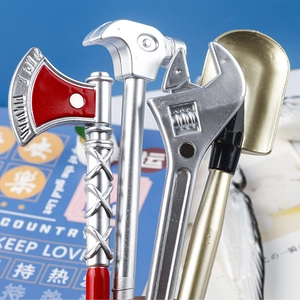 Creative hardware tool ballpoint pens shaped like wrench, hammer, axe and shovel for students