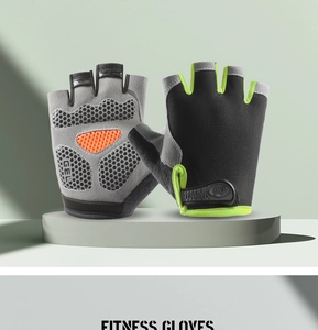 Detailed view of padded gel palm and breathable mesh on cycling fingerless gloves