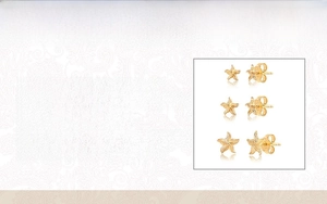 Detailed size specifications for 925 silver starfish earrings with cubic zirconia