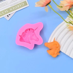 Pink unicorn silicone mold for DIY chocolate, fondant, and candle cake decoration