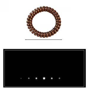 Detailed specifications of brown PVC spiral hair tie with 5.5cm outer diameter