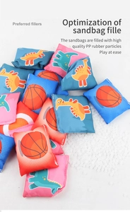 Detail of high-density polyester sandbags with non-toxic PP rubber pellet filling