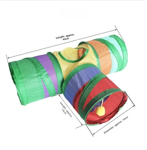 Three-way rainbow pet tunnel with dimensions of 46cm length and 16cm diameter