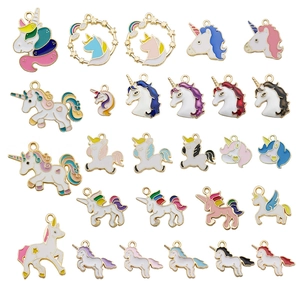 Colorful enamel unicorn alloy charms and pendants set for DIY jewelry making