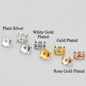 925 Sterling Silver Earring Backs Butterfly Flower Shape Stoppers Replacement Nuts Jewelry Making Findings