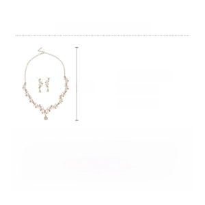 Detailed size and material specifications for copper and zircon floral jewelry set