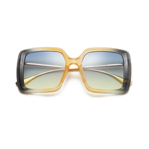 Chic oversized square sunglasses with amber gradient frames and tinted lenses for women