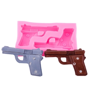 3D Handgun Silicone Mold Realistic Pistol Shape For Chocolate Fondant Resin Clay Soap Candle Making DIY Craft
