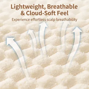 Absorbent coral fleece hair towel wrap with cloud texture and breathable design