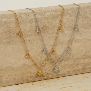 Edelstahl Schmetterling Anhänger Halskette Schick Quaste Elegant Schmuck Für Frauen Täglich Pendler