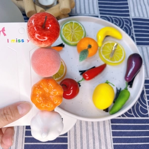 Creative 3D simulation fruit and vegetable hair clips with realistic resin designs