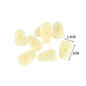 Realistic PVC garlic clove miniatures 2cm ivory white faux food for DIY craft projects