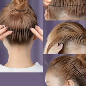 Unsichtbarer gewellter Haarreif aus schwarzem Metall für loses Haar und Styling