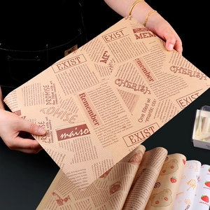 Greaseproof sandwich wrapping paper with vintage newspaper print for food grade use