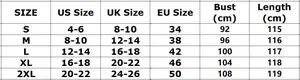 Detailed size guide table for women's double-breasted long-sleeve wool coat